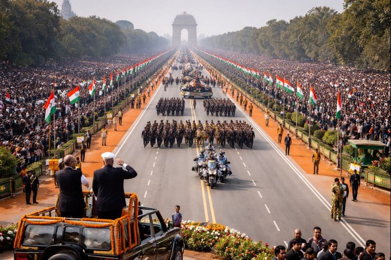 Republic Day Parade at Rajpath New Delhi - Indian Military March Past