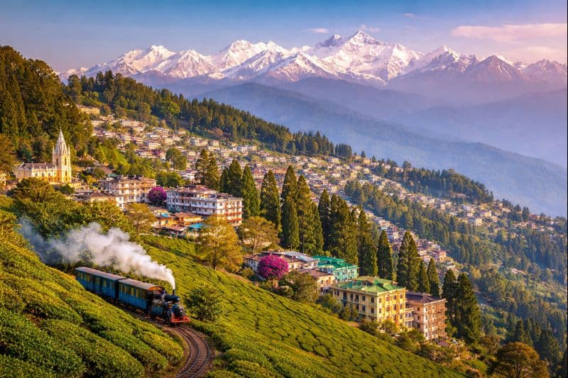 Darjeeling West Bengal - Queen of the Hills with tea gardens and Himalayan views