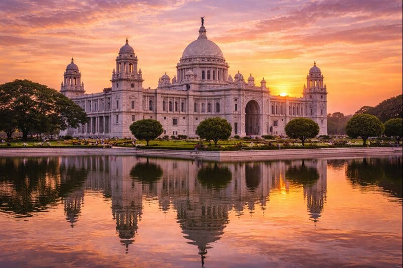 Victoria Memorial Kolkata - White marble monument showcasing British colonial architecture
